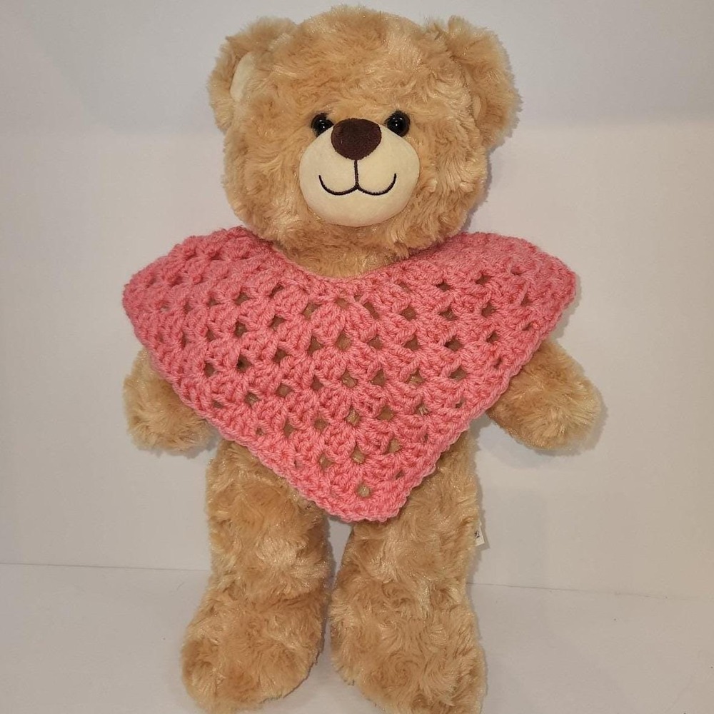 Crochet Poncho - Handmade - for Build-A-Bear, Plushies or Large‎ Dolls